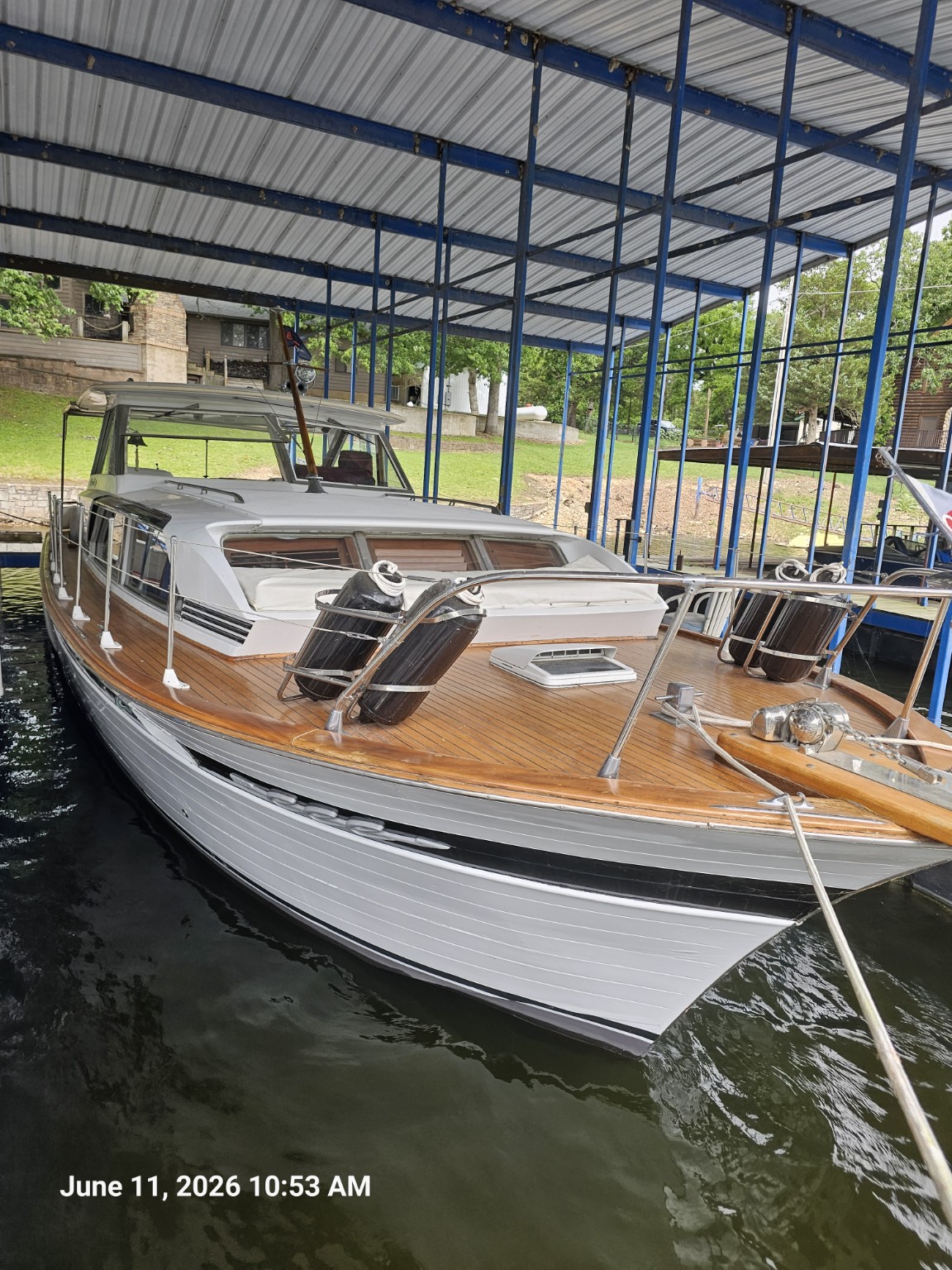 Classic wooden motor yacht